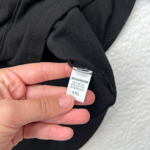 NWT Monrow | Supersoft Crew Neck Sweatshirt Black Size XXL - Picture 7 of 8